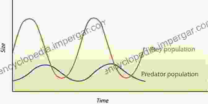 A Graph Depicting The Population Fluctuations Of Predator (blue) And Prey (red) Species Over Time, Illustrating Their Interdependent Relationship. The Serengeti Lion: A Study Of Predator Prey Relations (Wildlife Behavior And Ecology Series)