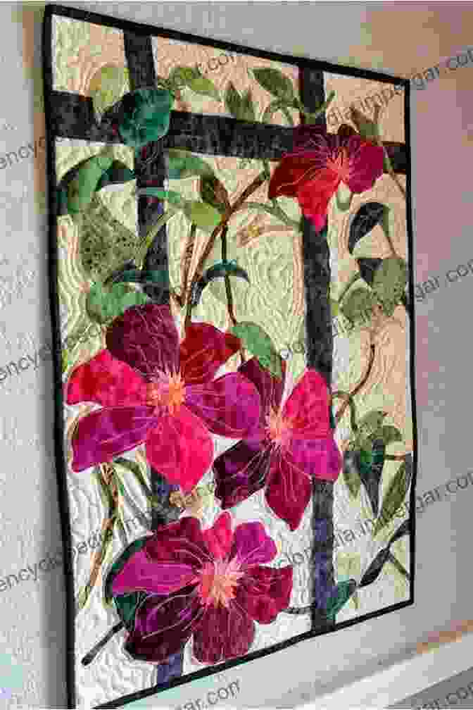 Quilted Wall Hanging Featuring A Vibrant Floral Design Free Motion Meandering: A Beginners Guide To Machine Quilting